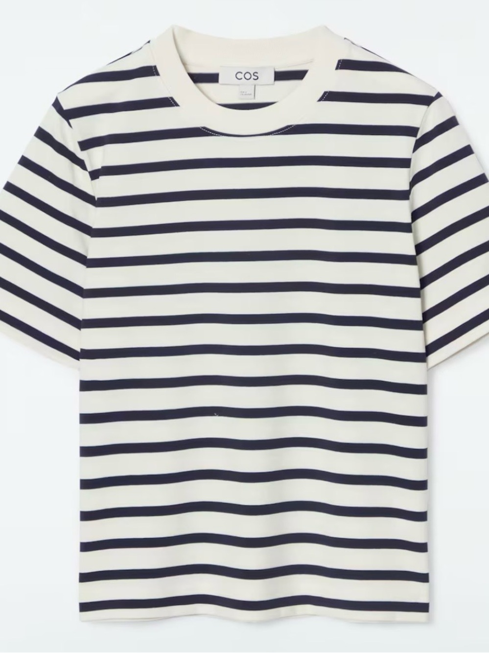 COS Clean Cut Breton Stripe T Shirt S Navy White Cotton Short Sleeve